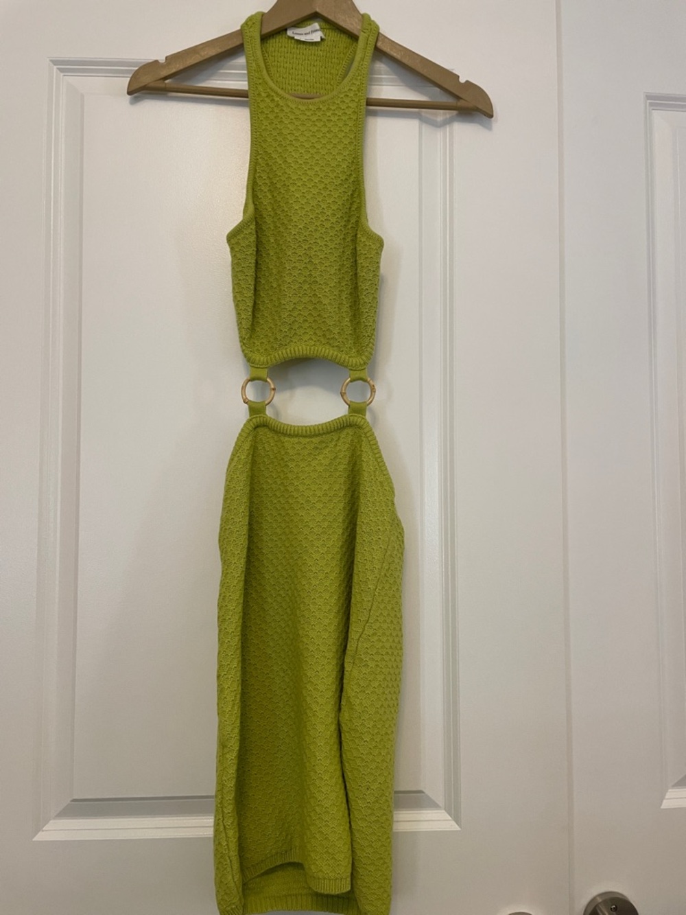 Lovers + Friends Bright Lime Knit Cutout Dress